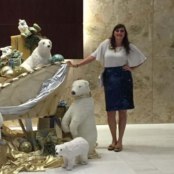 Worn once - Ava and Viv blue sparkly skirt size X - Picture 6 of 7